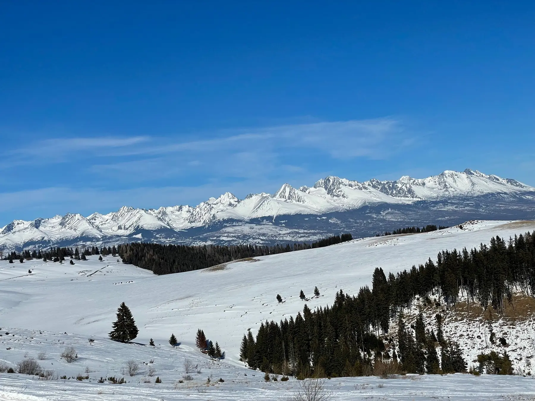 Zimný výhľad na Vysoké Tatry